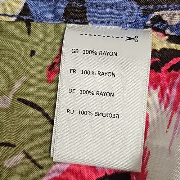 Island Passport Mens Hawaiian Floral Multi Color Button Down Collar Shirt Sz 2XL - Picture 8 of 9